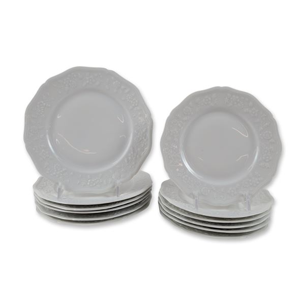 12pc Raynaud Ceralene Hawthorn Porcelain Plates