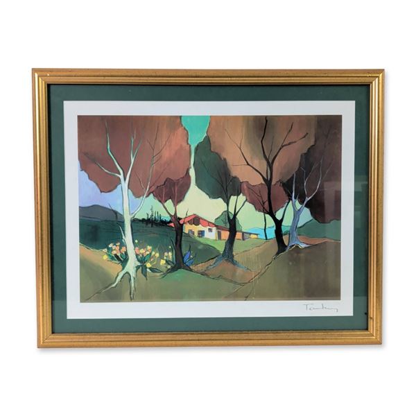 Itzchak Tarkay (Israeli, 1935-2012) Seriolithograph  on Paper, Jamestown Cottage