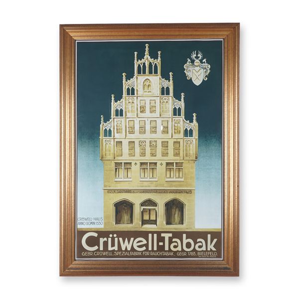 Cruwell-Tabak Color Lithograph Advertising Poster Depicting Cruwell-Haus