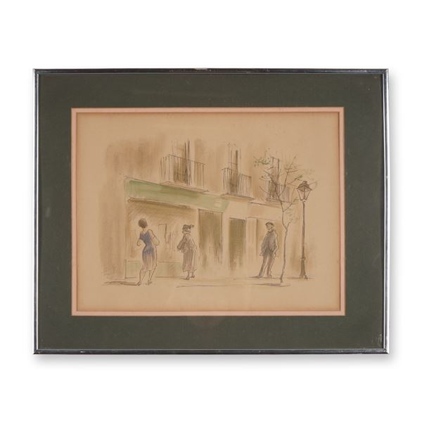 Eduardo Vicente, Color Lithograph on Paper, Shop Windows