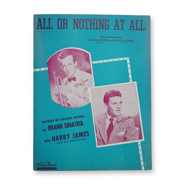 Frank Sinatra All or Nothing at All Vintage Sheet Music
