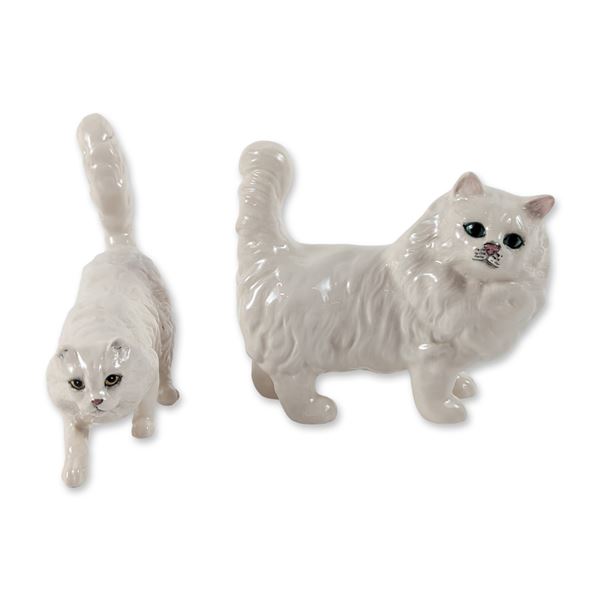 2pc Royal Doulton Porcelain Persian Cat Figurines