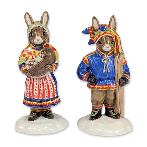 Pair of Royal Doulton Bunnykins Lapland Figurines