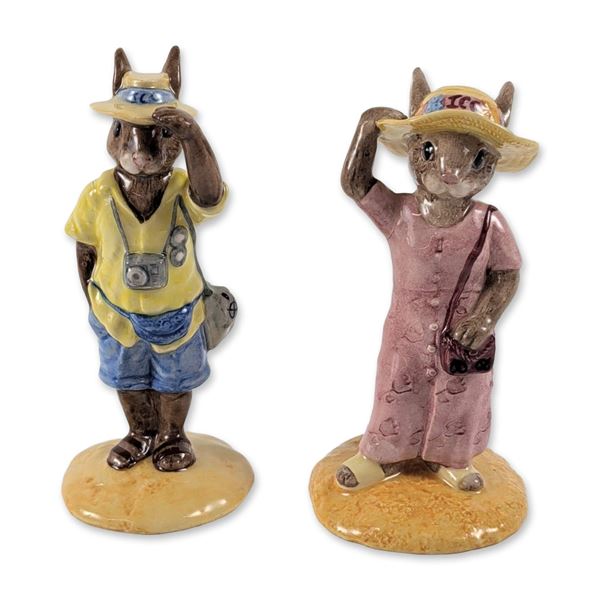 2pc Royal Doulton Bunnykins Tourist Figurines