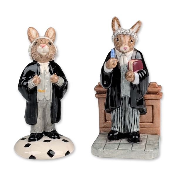 2pc Royal Doulton Legal Bunnykins Figurines