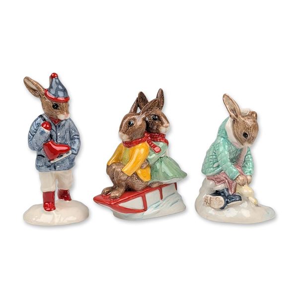 3pc Royal Doulton Bunnykins Ceramic Figurine