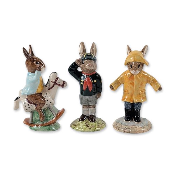 3pc Royal Doulton Bunnykins Porcelain Figurines