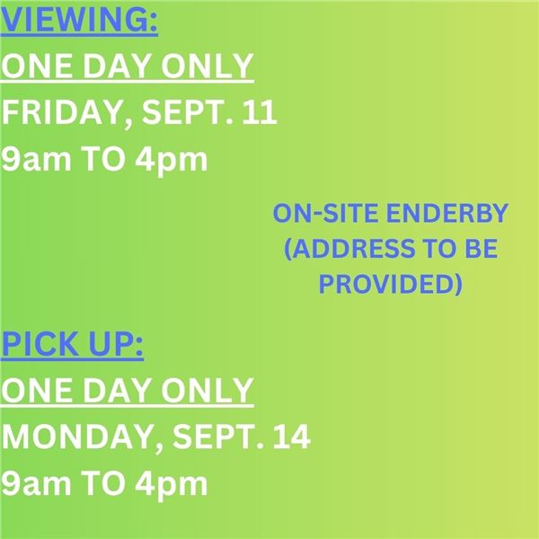 VIEWING & PICKUP DATES