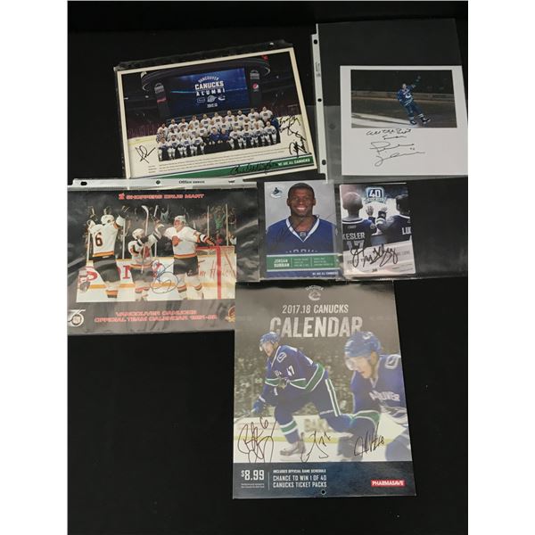 VANCOUVER CANUCKS AUTOGRAPH LOT (LINDEN,RONNING,BOESER)