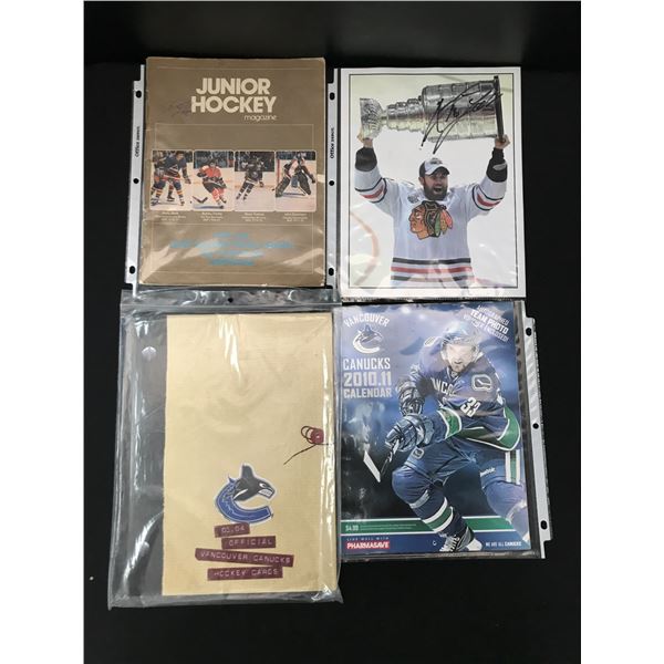 LOT OF HOCKEY MEMORABILIA INCLUDING 2 SIGNED ITEMS