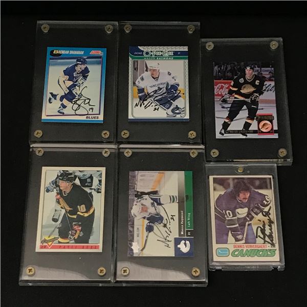 VANCOUVER CANUCKS AUTOGRAPHED HOCKEY CARD LOT