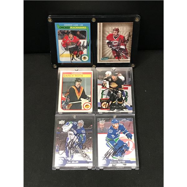 VANCOUVER CANUCKS AUTOGRAPHED HOCKEY CARD LOT