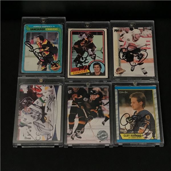 VANCOUVER CANUCKS AUTOGRAPHED HOCKEY CARD LOT