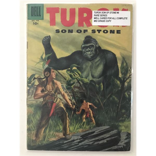TUROK STONE OF STONE #6 (1950'S) ONE OWNER COLLECTION - DELL COMICS