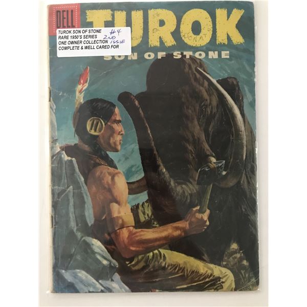 TUROK STONE OF STONE #4 (1950'S) ONE OWNER COLLECTION - DELL COMICS