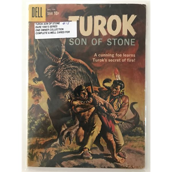 TUROK STONE OF STONE #18 (1950'S) ONE OWNER COLLECTION - DELL COMICS