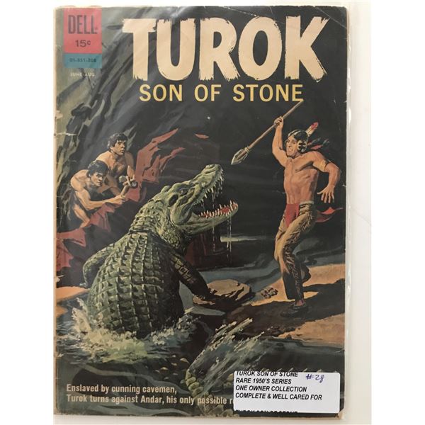 TUROK STONE OF STONE #28 (1950'S) ONE OWNER COLLECTION - DELL COMICS