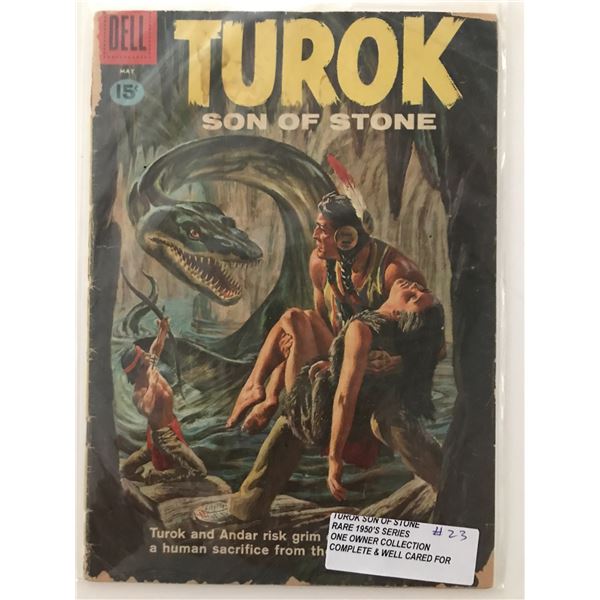 TUROK STONE OF STONE #23 (1950'S) ONE OWNER COLLECTION - DELL COMICS
