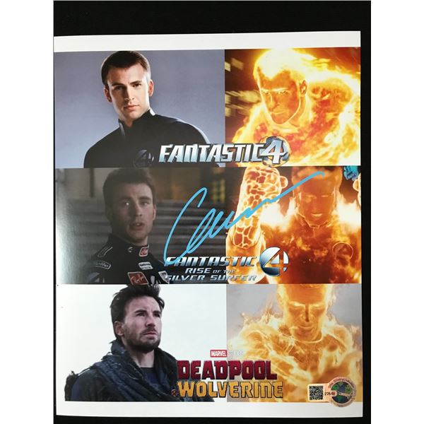 CHRIS EVANS SIGNED MULTI CHARACTER 8X10 - WWOC COA
