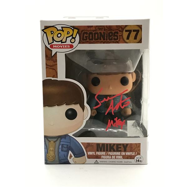 SEAN ASTIN SIGNED AND INSCRIBED MIKEY GOONIES FUNKO POP - WWOC COA