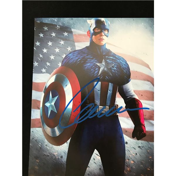 CHRIS EVANS SIGNED CAPTAIN AMERICA 8X10 - WWOC COA