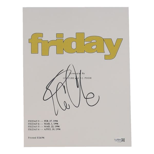 ICE CUBE SIGNED FRIDAY SCRIPT COVER SHEET - JSA COA