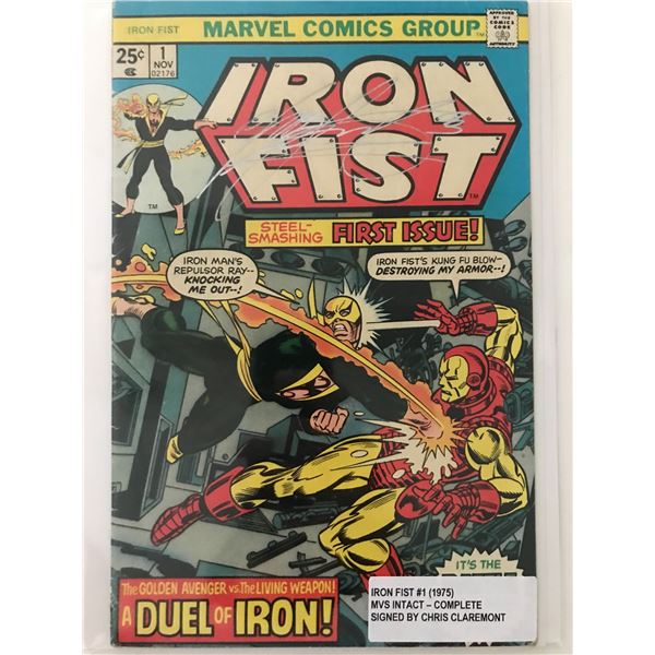 IRON FIST #1 (1975) SIGNED BY CHRIS CLAREMONT - MARVEL COMICS