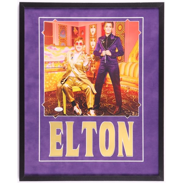 ELTON JOHN SIGNED AND FRAMED PRESENTATION PIECE - JSA COA