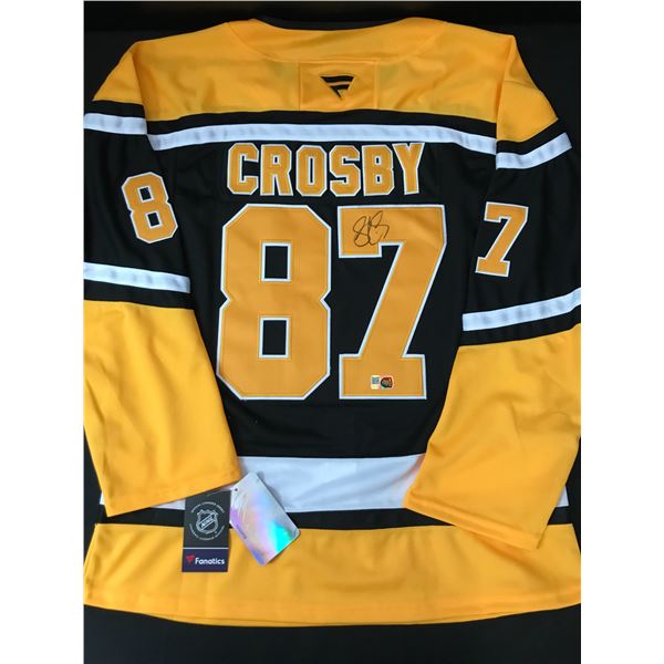 SIDNEY CROSBY SIGNED PITTSBURGH PENGUINS CUSTOM HOCKEY JERSEY - ELITE COA