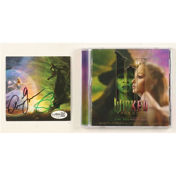 ARIANA GRANDE AND CYNTHIA ERIVO DUAL SIGNED WICKED CD COVER - JSA COA