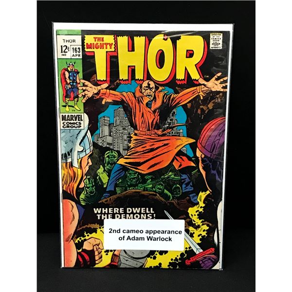 THE MIGHTY THOR #163 2ND CAMEO OF ADAM WARLOCK - MARVEL COMICS