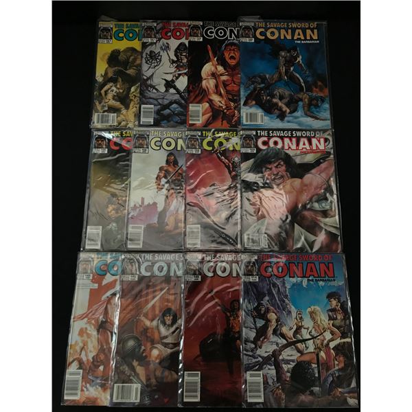 LOT OF 12 THE SAVAGE SWORD OF CONAN COMICS - MARVEL COMICS