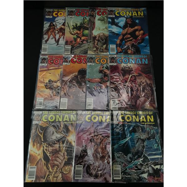 LOT OF 12 THE SAVAGE SWORD OF CONAN COMICS - MARVEL COMICS