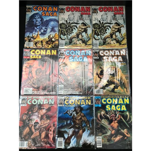 LOT OF 9 THE SAVAGE SWORD OF CONAN COMICS - MARVEL COMICS