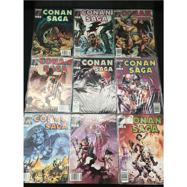 LOT OF 9 CONAN SAGA COMICS - MARVEL COMICS