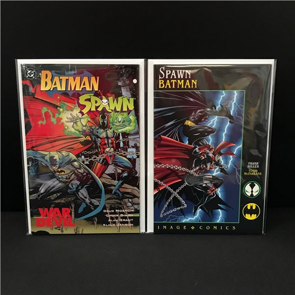 LOT OF 2 COMICS BATMAN/SPAWN & SPAWN/BATMAN - DC & IMAGE COMICS CROSSOVER