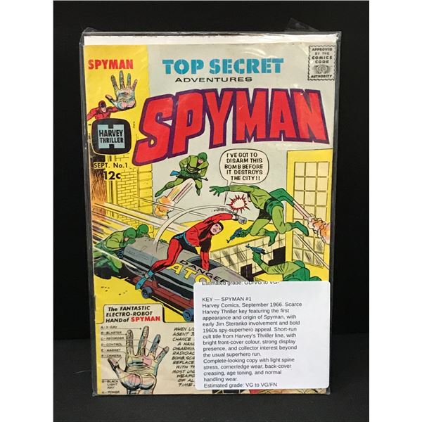 TOP SECRET ADVENTURES SPYMAN #1 (19660 - HARVEY THRILLER COMICS