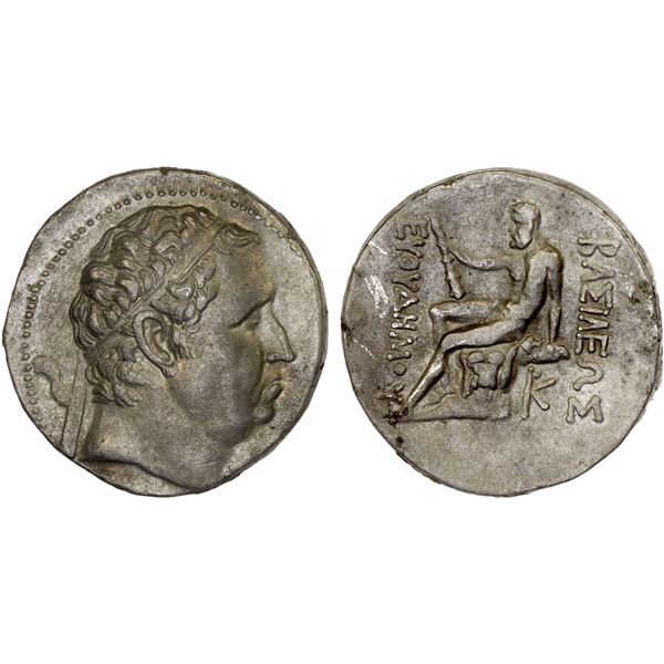 BACTRIA: Euthydemos I Theos, ca. 230-195 BC, AR tetradrachm (16.44g), Choice VF