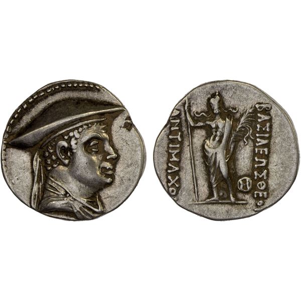 BACTRIA: Antimachos I Theos, ca. 185-170 BC, AR drachm (4.29g), VF