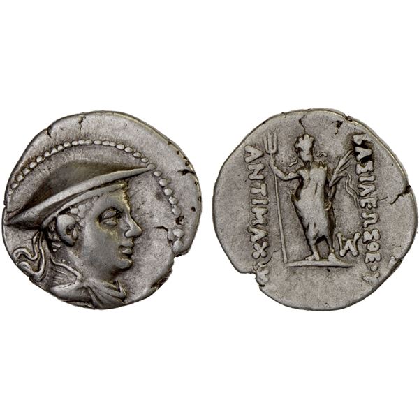 BACTRIA: Antimachos I Theos, ca. 185-170 BC, AR hemidrachm (2.07g), F-VF