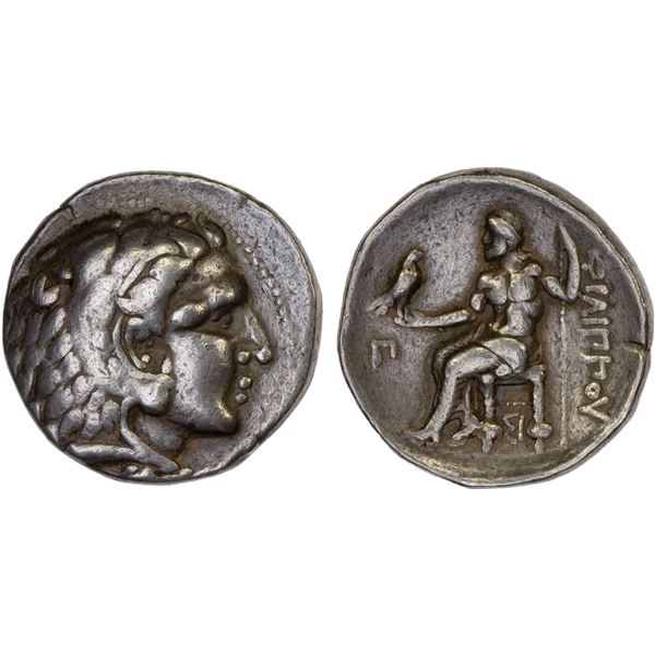 MACEDONIAN KINGDOM: Philip III Arrhidaios, 323-317 BC, AR tetradrachm (17.07g), Sidon, year 16 (318/