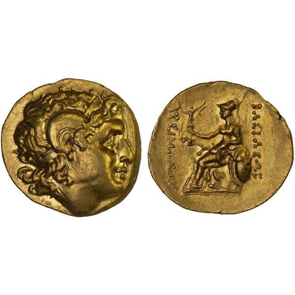 THRACIAN KINGDOM: Lysimachos, 305-281 BC, AV stater (8.48g), Choice AU