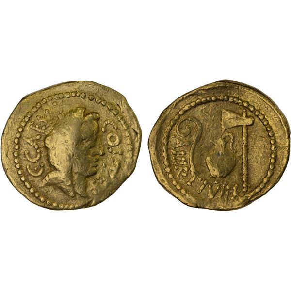 ROMAN IMPERATORIAL PERIOD: Julius Caesar, dictator, 49-44 BC, AV aureus (7.93g), Rome, early 46 BC, 