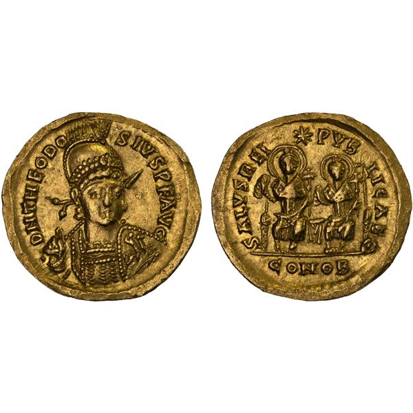 ROMAN EMPIRE: Theodosius II, 402-450 AD, AV solidus (4.09g), Constantinople, 425-429 AD, XF-AU