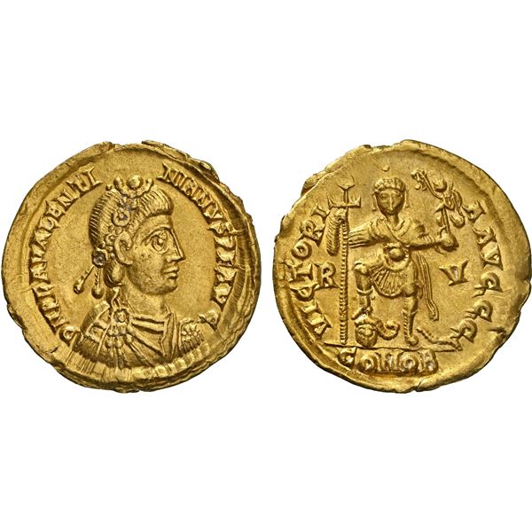 ROMAN EMPIRE: Valentinian III, 425-455, AV solidus (4.43g), Ravenna, 426-430 AD, NGC Choice XF