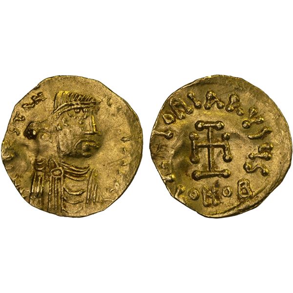 BYZANTINE EMPIRE: Constans II, 641-668, AV tremissis (1.39g), Constantinople, XF