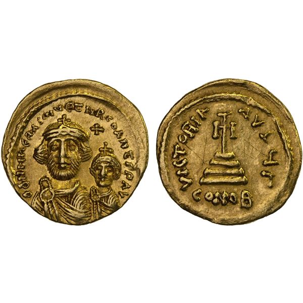 BYZANTINE EMPIRE: Heraclius, 610-641, AV solidus (4.21g), Constantinople, Choice XF