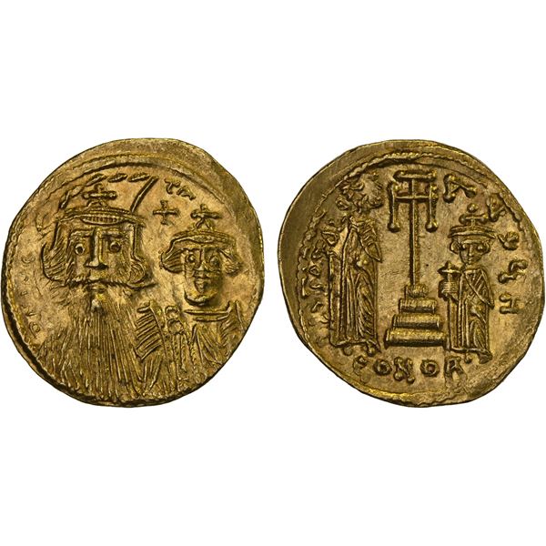 BYZANTINE EMPIRE: Constans II, 641-668, AV solidus (4.48g), Constantinople, AU