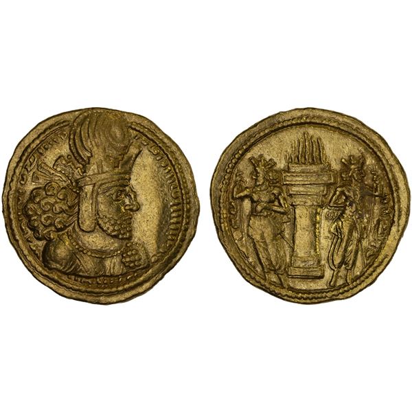 PERSIA: SASANIAN KINGDOM: Shahpur I, 241-272, AV dinar (stater) (7.39g), strong XF