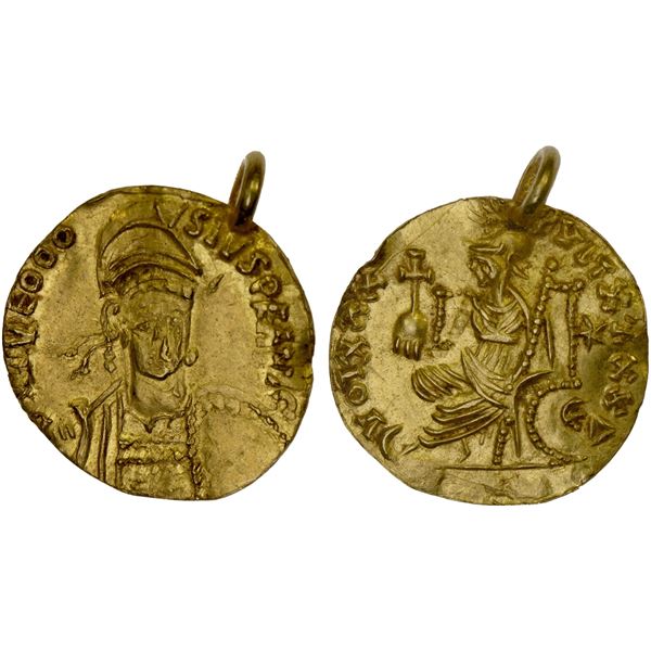ANCIENT CENTRAL ASIA: Late Roman Style, AV burial piece (1.71g), ca. late 5th-6th century, Choice AU